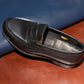 “Atlas” Penny Loafer, Black Dress Shoes, Hand welted, US size 5 1/2 ~ 10