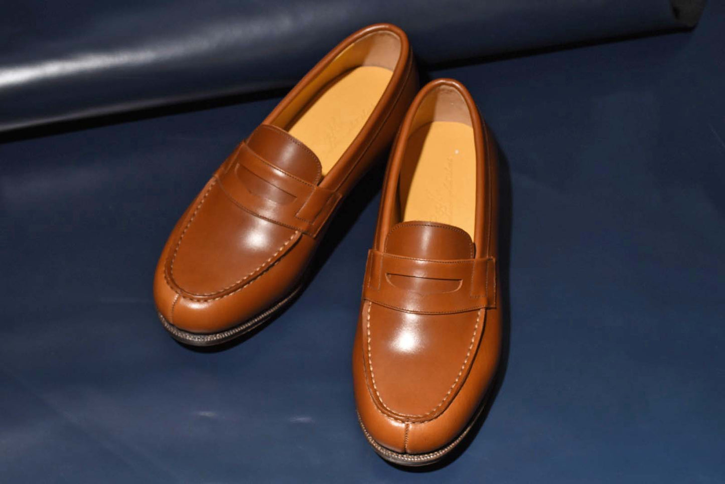 “Atlas” Penny Loafer, Light Brown Dress Shoes, Hand welted, US size 5 1/2 ~ 10