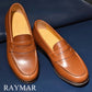 “Atlas” Penny Loafer, Brown Dress Shoes, Hand welted, US size 5 1/2 ~ 10