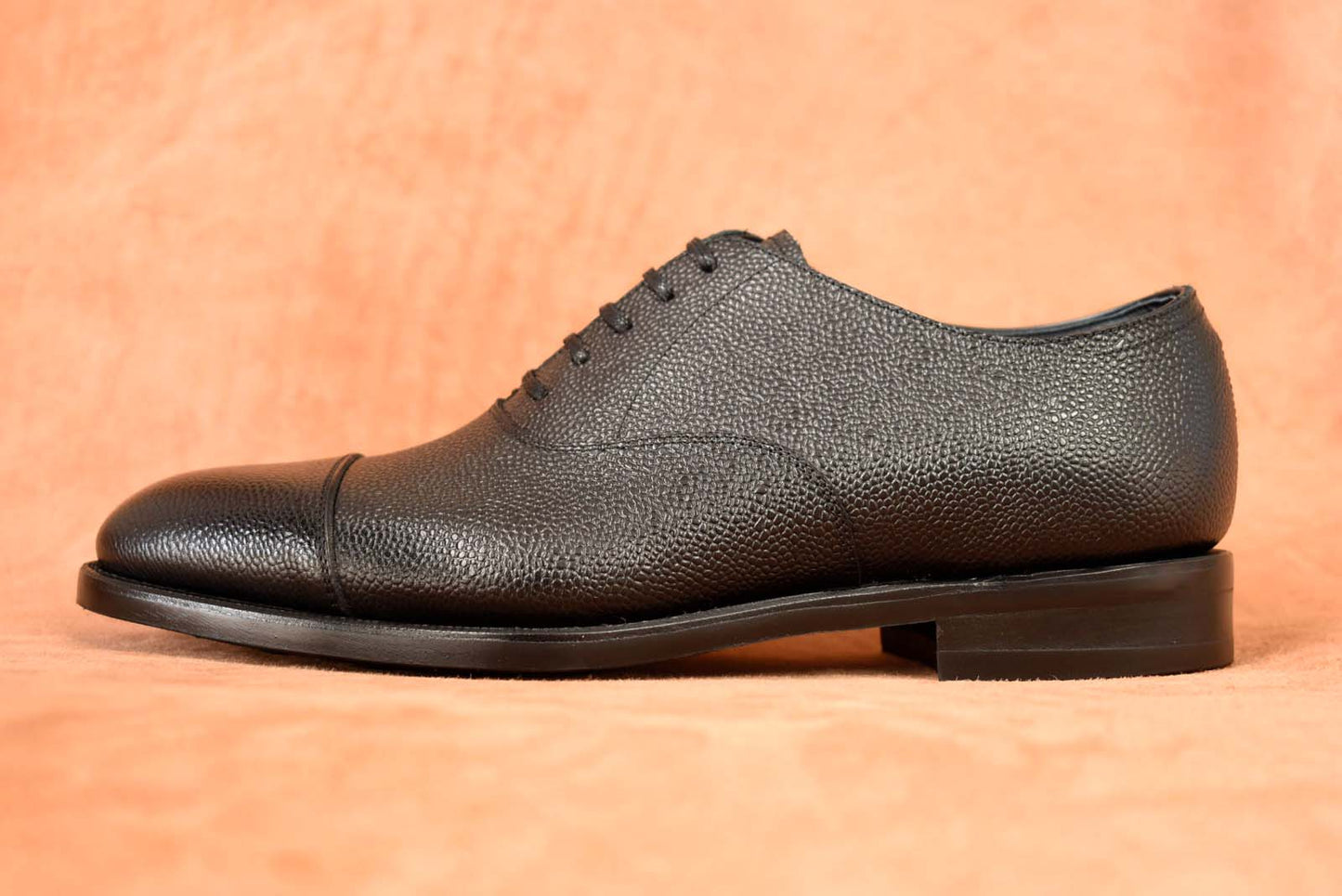 “Fortis” Cap toe, Black Dress Shoes, Grained Leather, Goodyear welted, US size 5 1/2 ~ 10