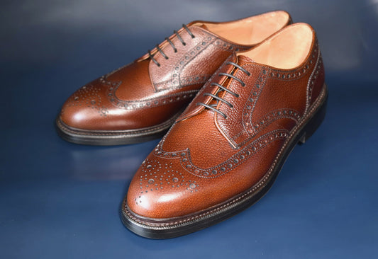 “OliverⅡ” Full brogue, Brown Dress Shoes, Annonay Longchamps, Goodyear welted, US size 5 1/2 ~ 10