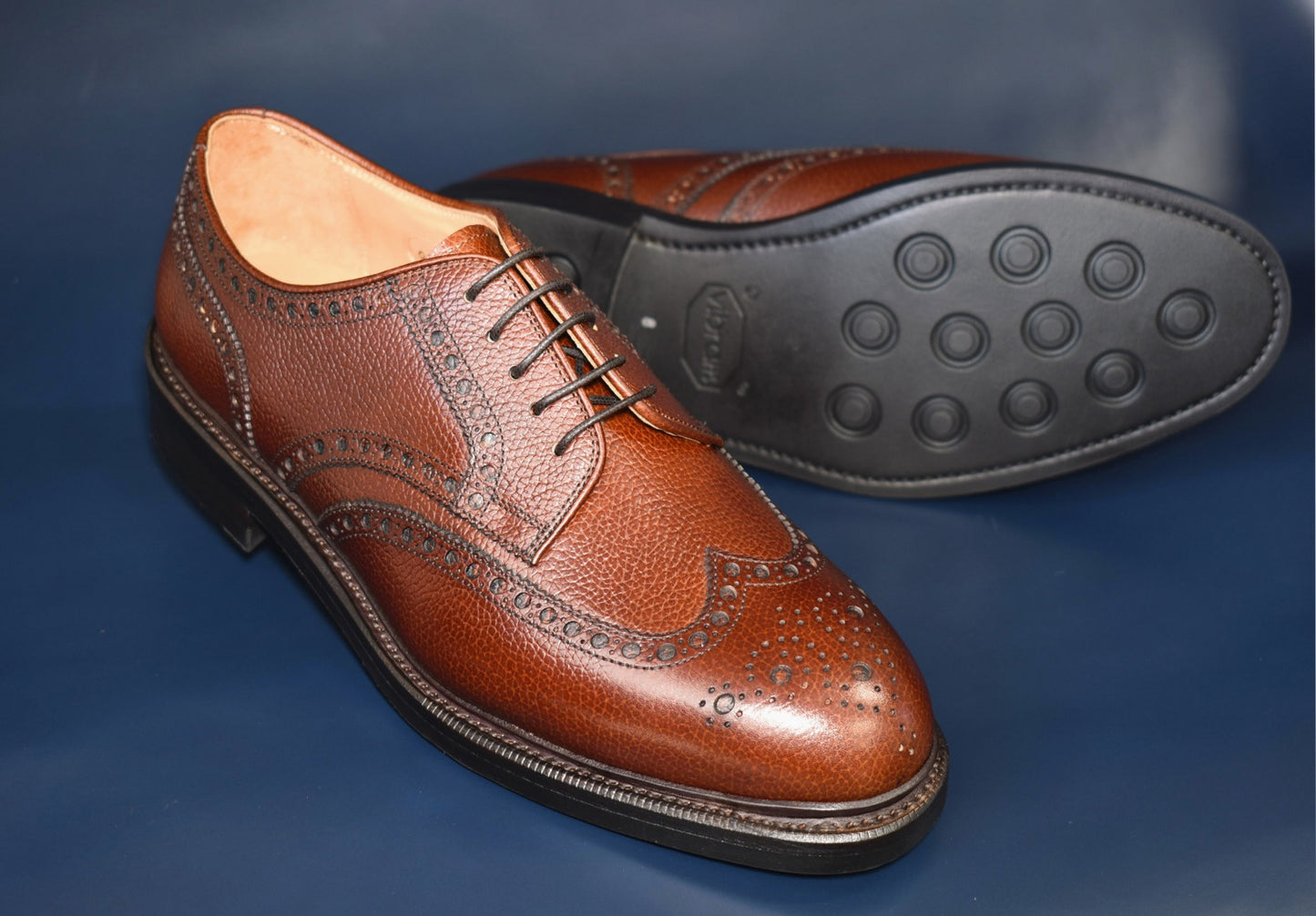 “OliverⅡ” Full brogue, Brown Dress Shoes, Annonay Longchamps, Goodyear welted, US size 5 1/2 ~ 10