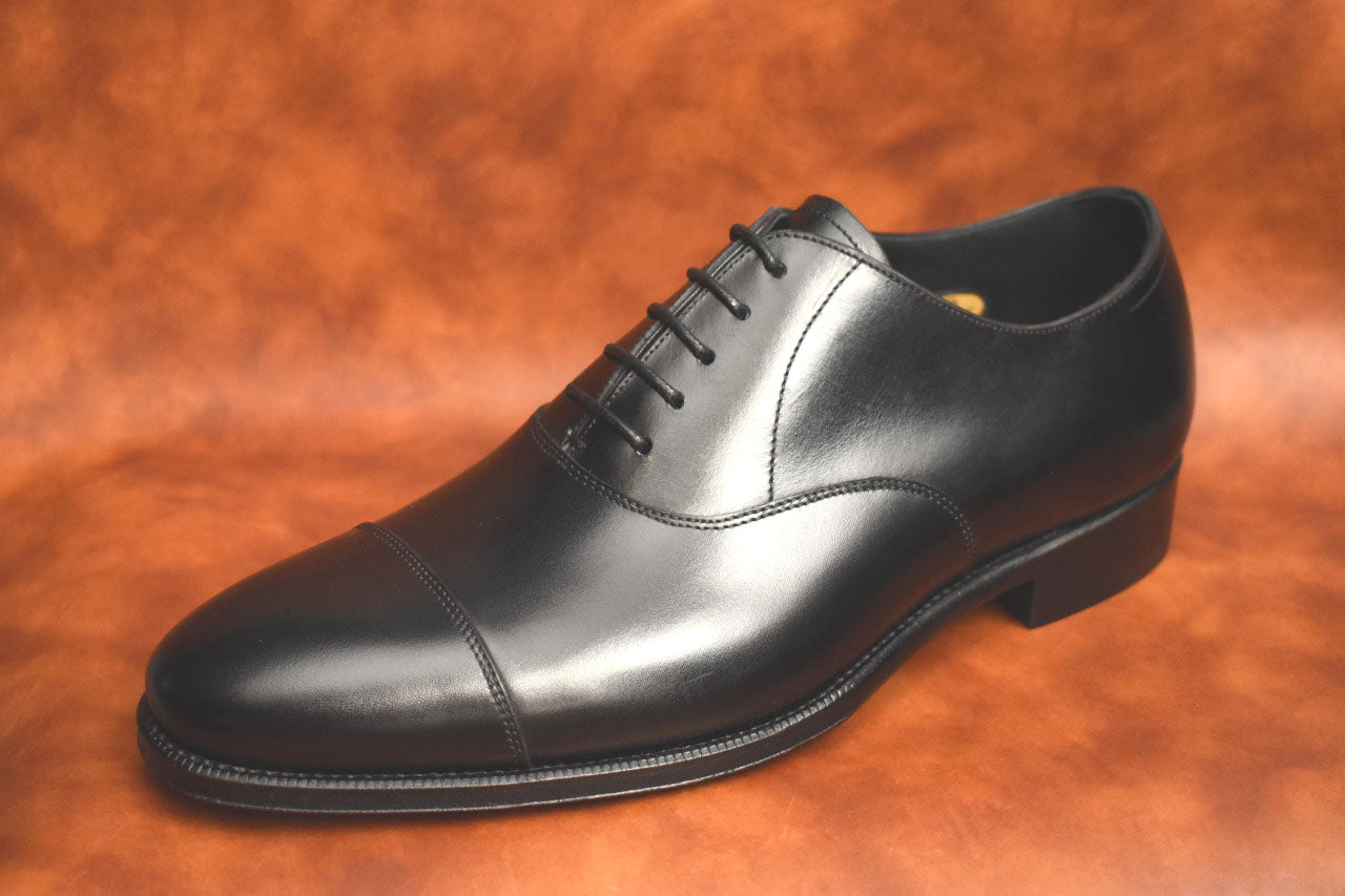 “RM115S” Cap toe, Black Dress Shoes, Annonay Vocalou, Hand welted, US size 5 1/2 ~ 10