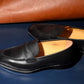 “Aiden” Split Toe Penny Loafer, Black Dress Shoes, Horween Hatch Grain, Hand welted, US size 5 1/2 ~ 10