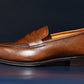 “Aiden” Split Toe Penny Loafer, Brown Dress Shoes, Horween Hatch Grain, Hand welted, US size 5 1/2 ~ 10