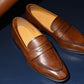 “Aiden” Split Toe Penny Loafer, Brown Dress Shoes, Horween Hatch Grain, Hand welted, US size 5 1/2 ~ 10