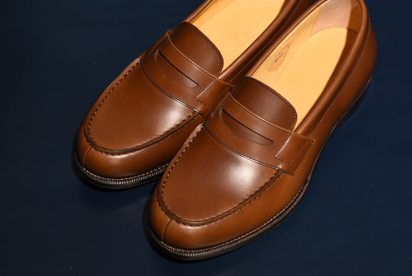 “Atlas” Penny Loafer, Brown Dress Shoes, Hand welted, US size 5 1/2 ~ 10