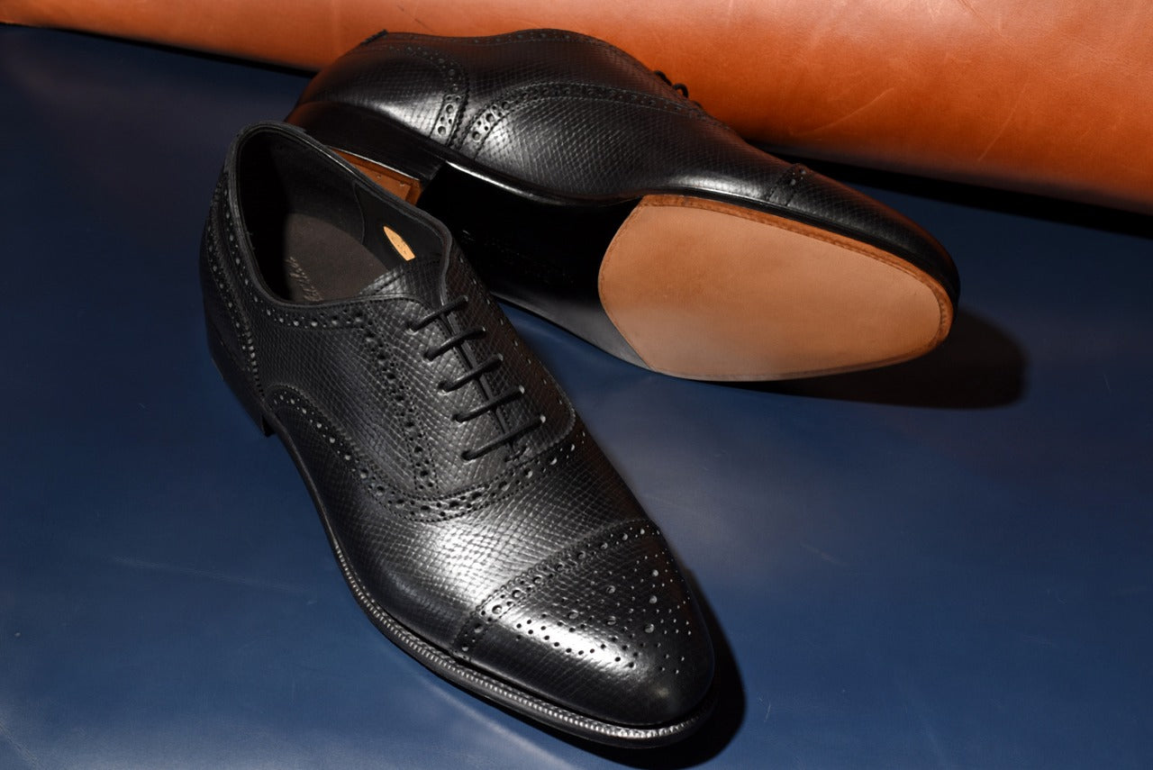 “Calen” Adelaide, Black Dress Shoes, Horween Hatch Grain, Hand welted, US size 5 1/2 ~ 10