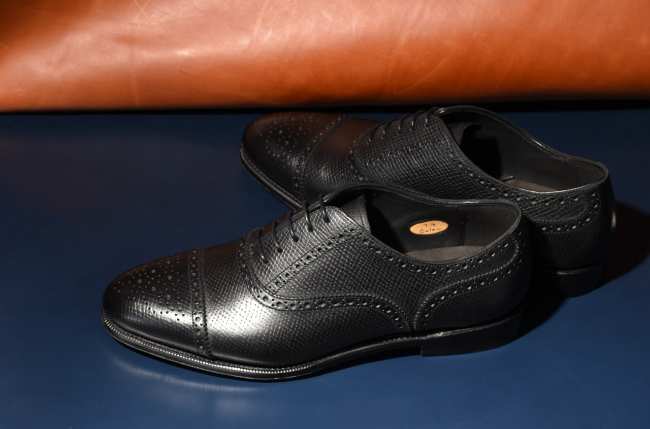 “Calen” Adelaide, Black Dress Shoes, Horween Hatch Grain, Hand welted, US size 5 1/2 ~ 10