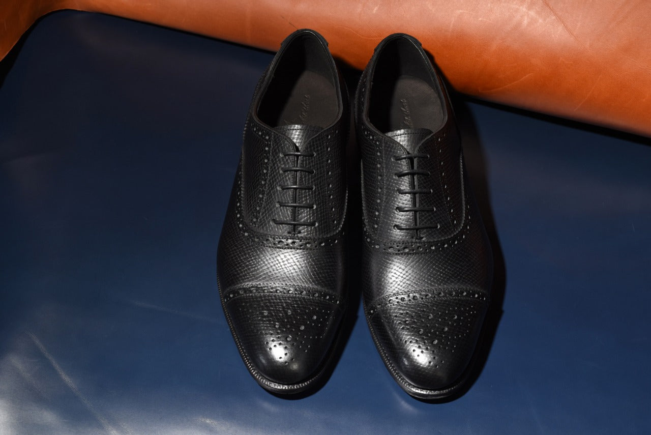 “Calen” Adelaide, Black Dress Shoes, Horween Hatch Grain, Hand welted, US size 5 1/2 ~ 10