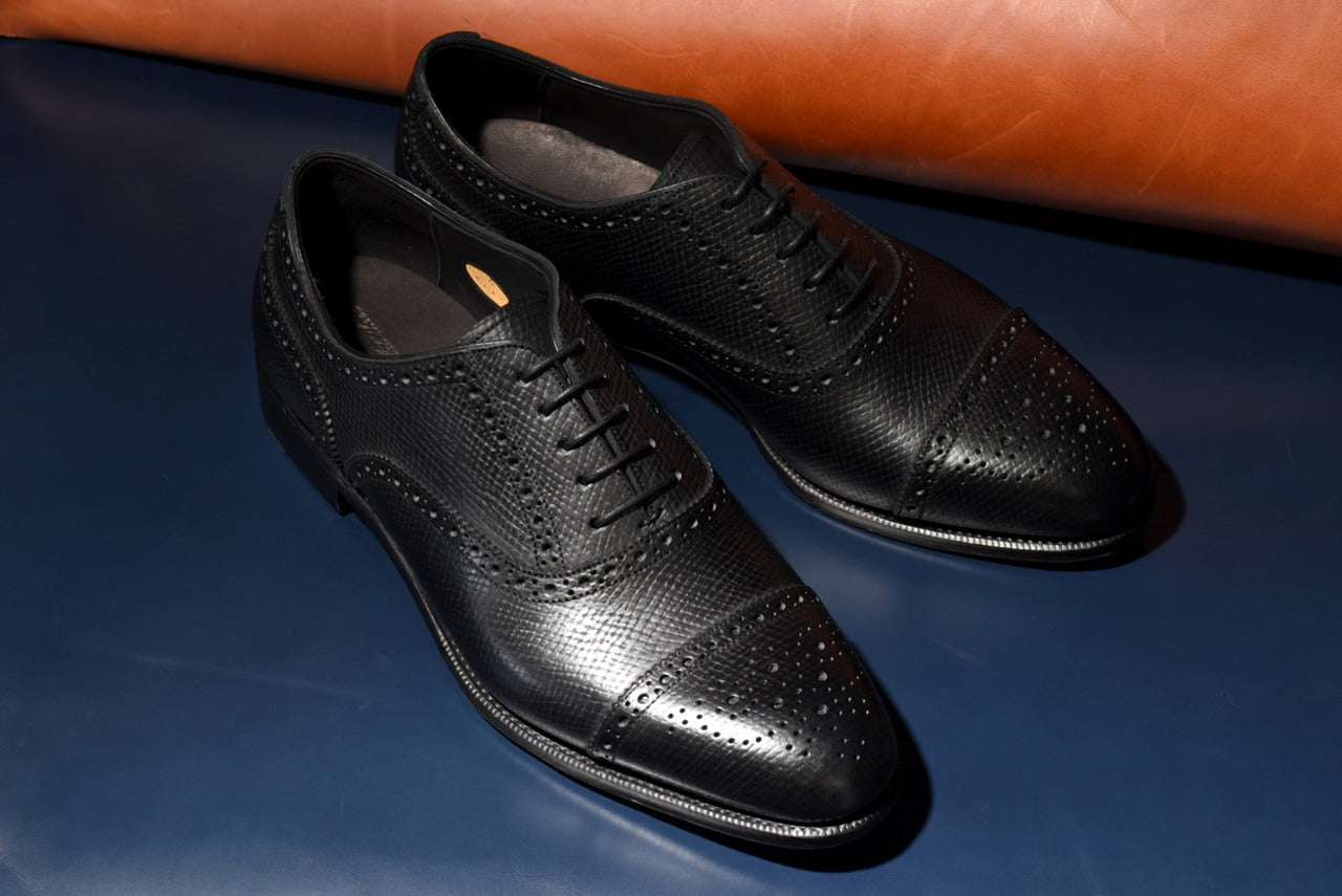 “Calen” Adelaide, Black Dress Shoes, Horween Hatch Grain, Hand welted, US size 5 1/2 ~ 10