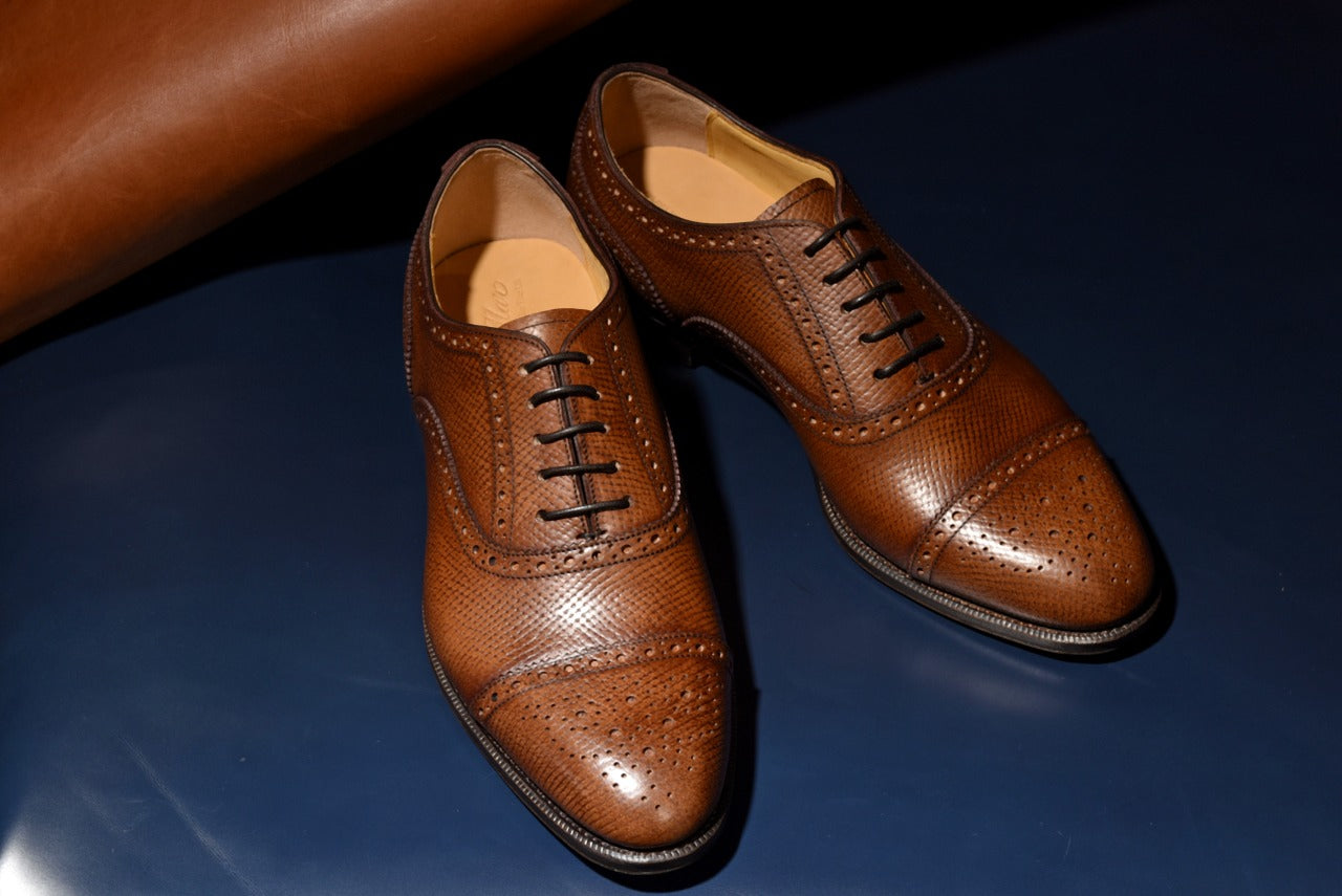 “Calen” Adelaide, Brown Dress Shoes, Horween Hatch Grain, Hand welted, US size 5 1/2 ~ 10