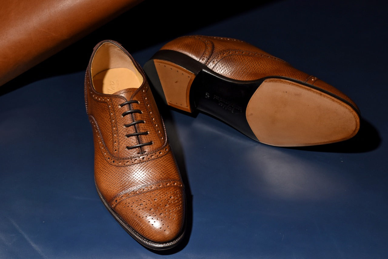 “Calen” Adelaide, Brown Dress Shoes, Horween Hatch Grain, Hand welted, US size 5 1/2 ~ 10