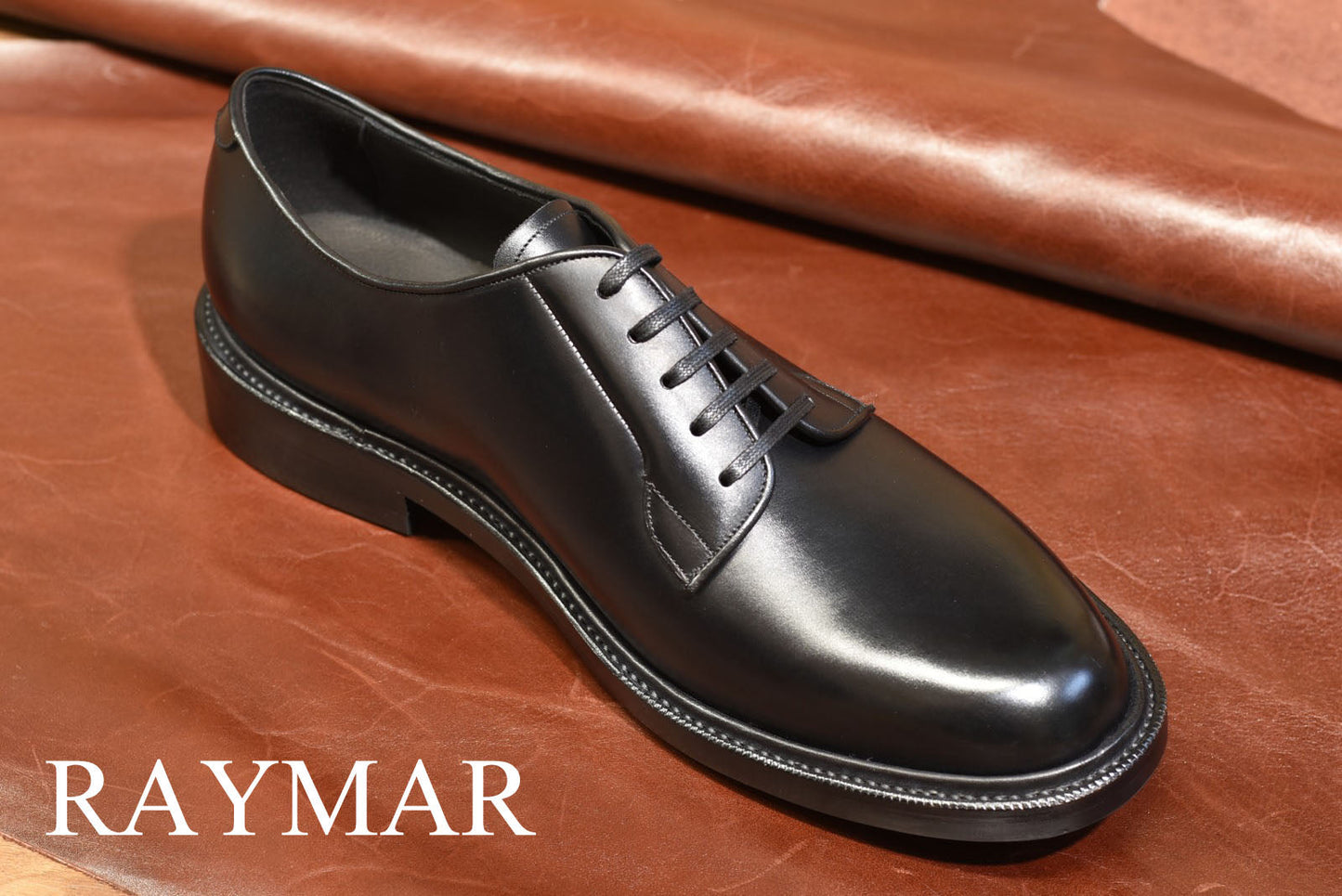 “Orson” Plain Toe Derby, Black Dress Shoes, Weinheimer Box calf, Goodyear welted, US size 5 1/2 ~ 10