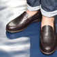 “Earnest” Penny Loafer, Dark Brown Dress Shoes, Grain Leather by Horween tannery, Hand welted, US size 5 1/2 ~ 10