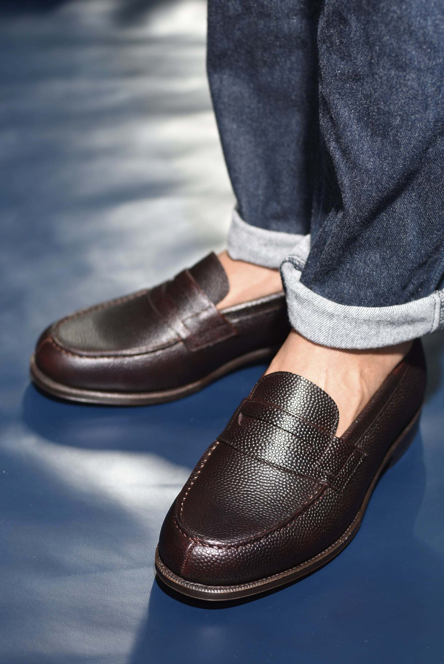 “Earnest” Penny Loafer, Dark Brown Dress Shoes, Grain Leather by Horween tannery, Hand welted, US size 5 1/2 ~ 10