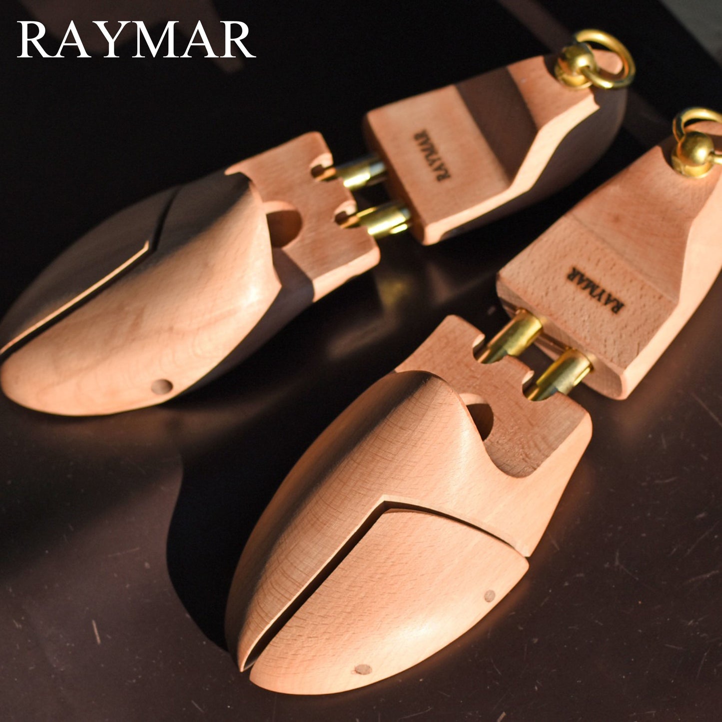 RAYMAR Shoe tree / Shoe keeper for shoe shape retention, moisture absorption, wrinkle stretch. Genuine twin tube shoe tree, Beech wood, RMST