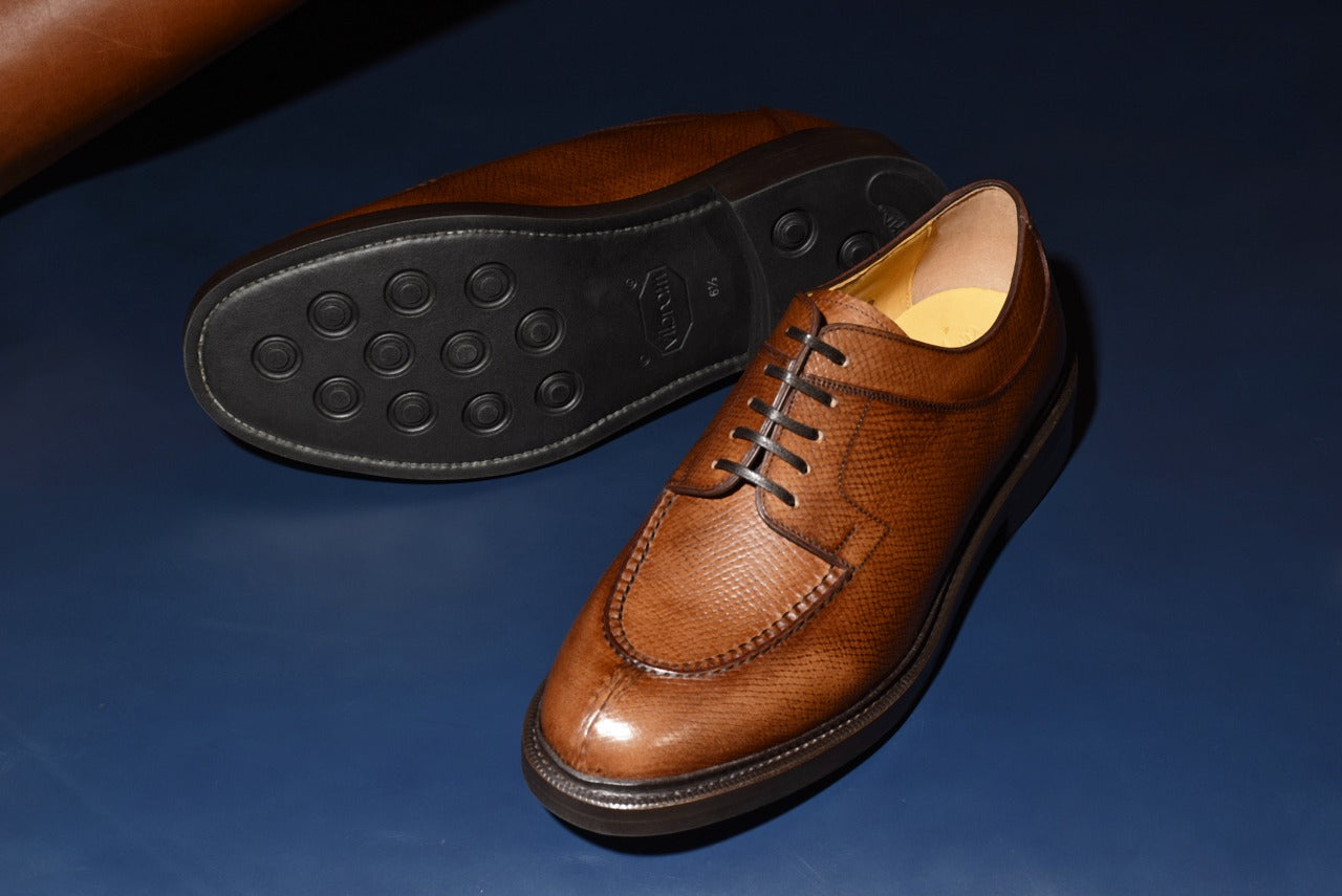 “Miles” Split Toe Derby, Brown Dress Shoes, Horween Hatch Grain, Goodyear welted, US size 5 1/2 ~ 10