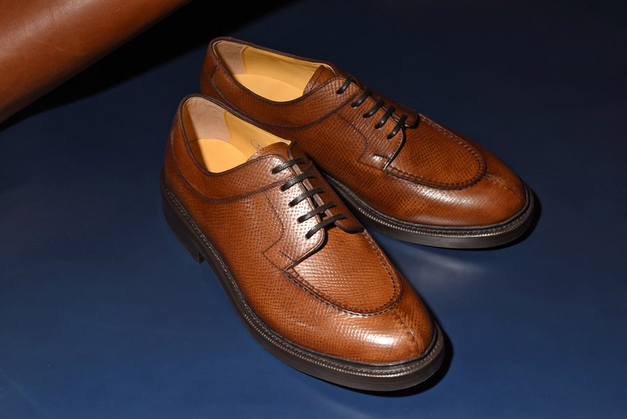 “Miles” Split Toe Derby, Brown Dress Shoes, Horween Hatch Grain, Goodyear welted, US size 5 1/2 ~ 10