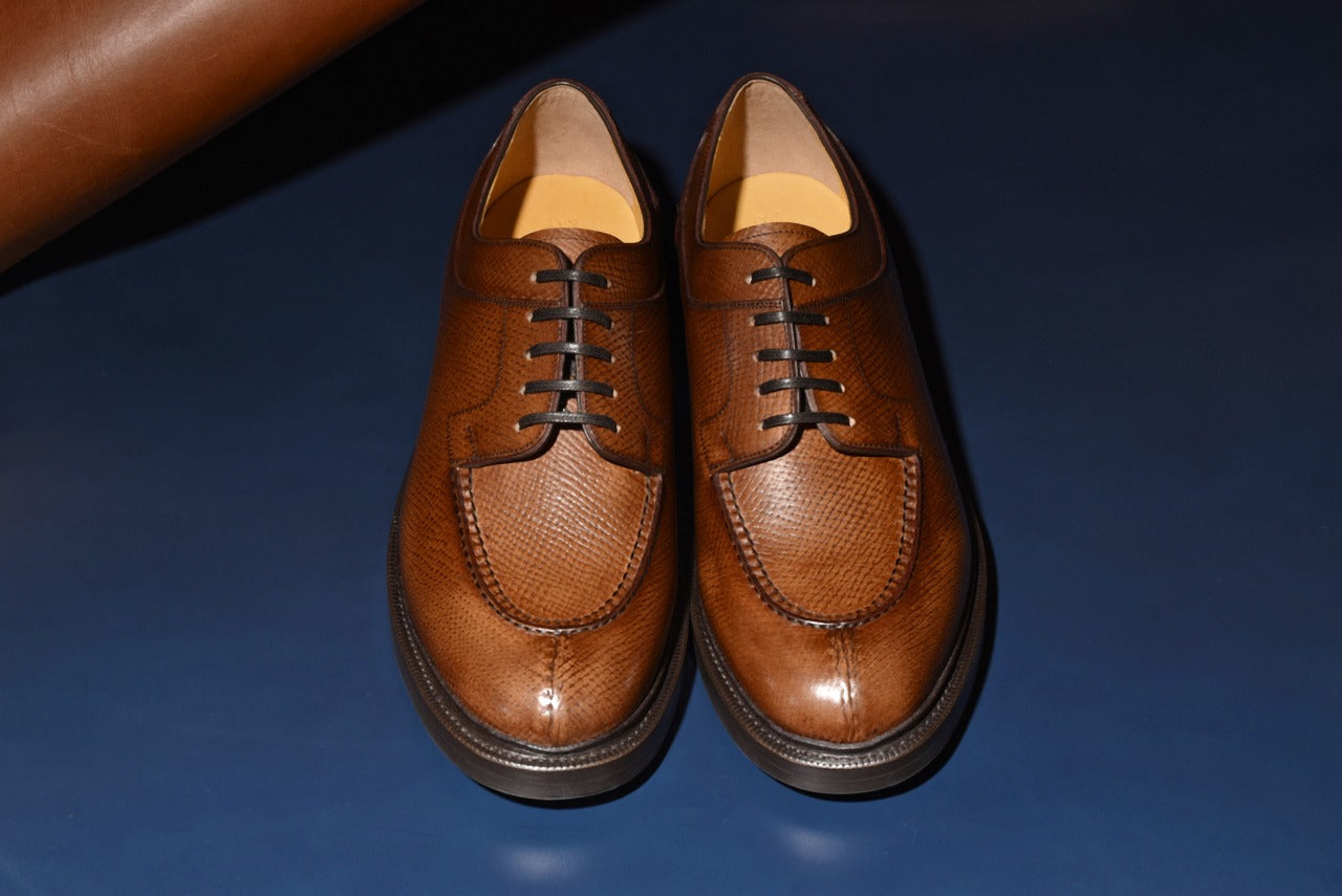 “Miles” Split Toe Derby, Brown Dress Shoes, Horween Hatch Grain, Goodyear welted, US size 5 1/2 ~ 10