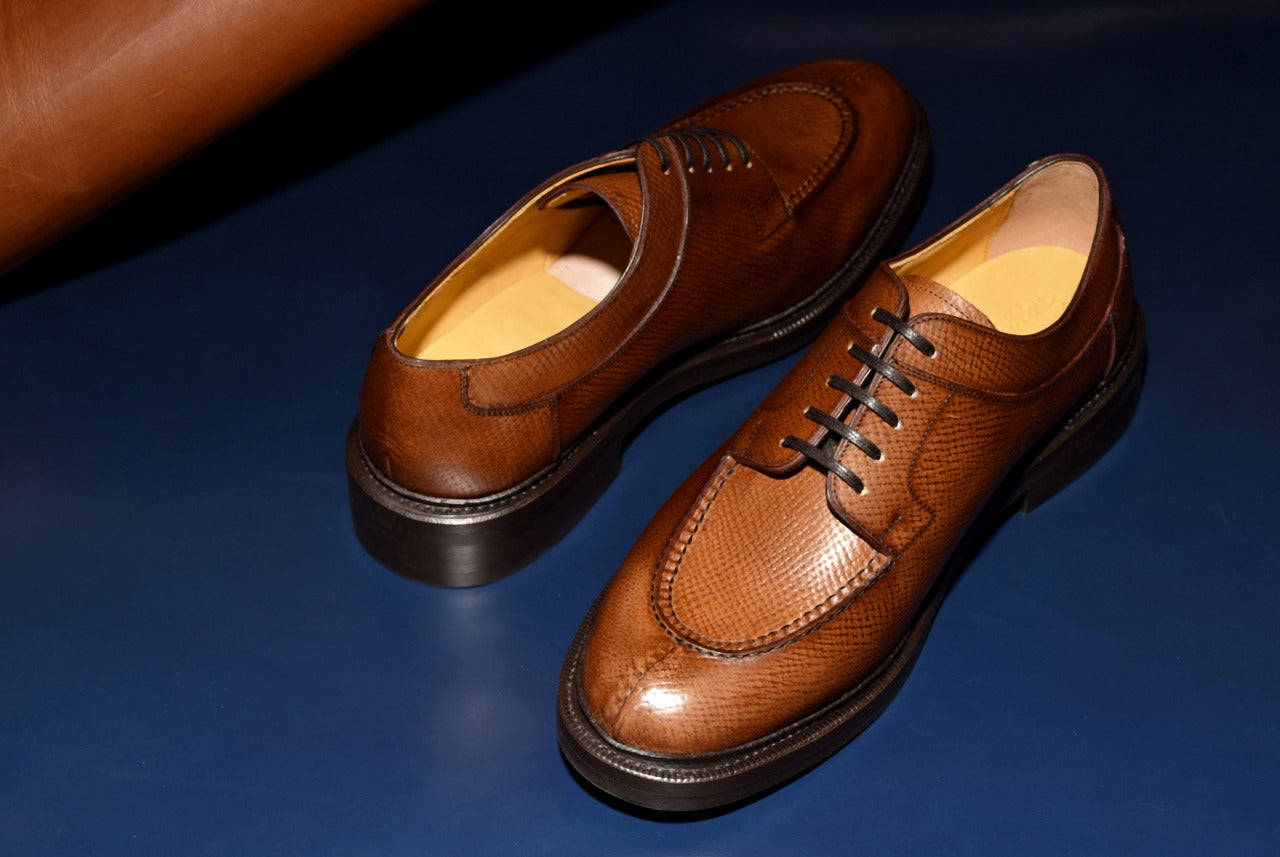 “Miles” Split Toe Derby, Brown Dress Shoes, Horween Hatch Grain, Goodyear welted, US size 5 1/2 ~ 10