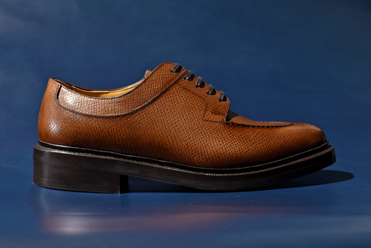 “Miles” Split Toe Derby, Brown Dress Shoes, Horween Hatch Grain, Goodyear welted, US size 5 1/2 ~ 10