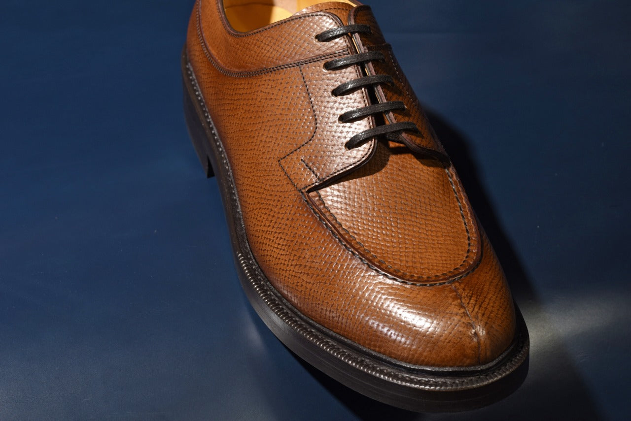 “Miles” Split Toe Derby, Brown Dress Shoes, Horween Hatch Grain, Goodyear welted, US size 5 1/2 ~ 10