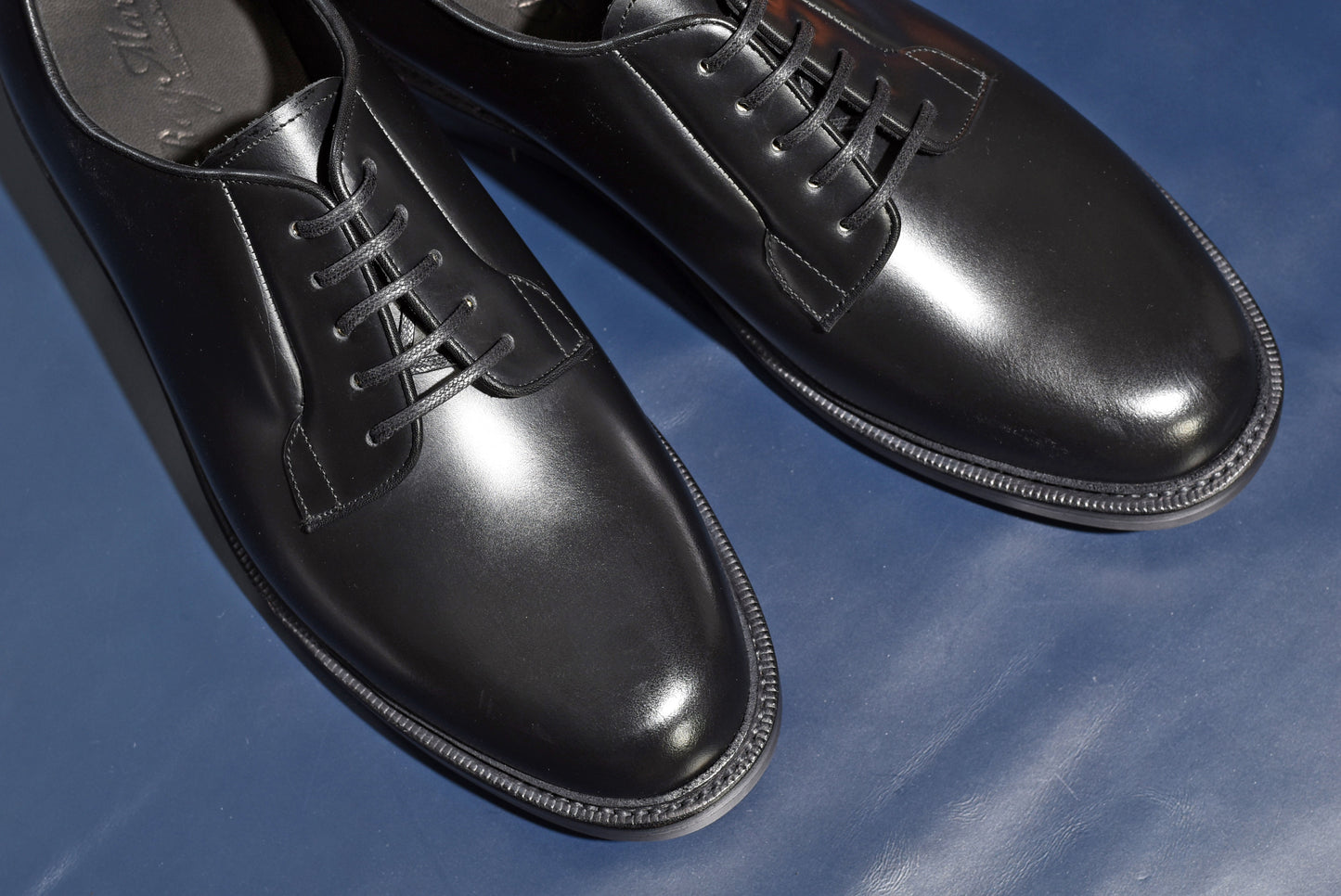 “OrsonⅡ” Plain Toe Derby, Black Dress Shoes, Double Sole, Goodyear welted, US size 5 1/2 ~ 10