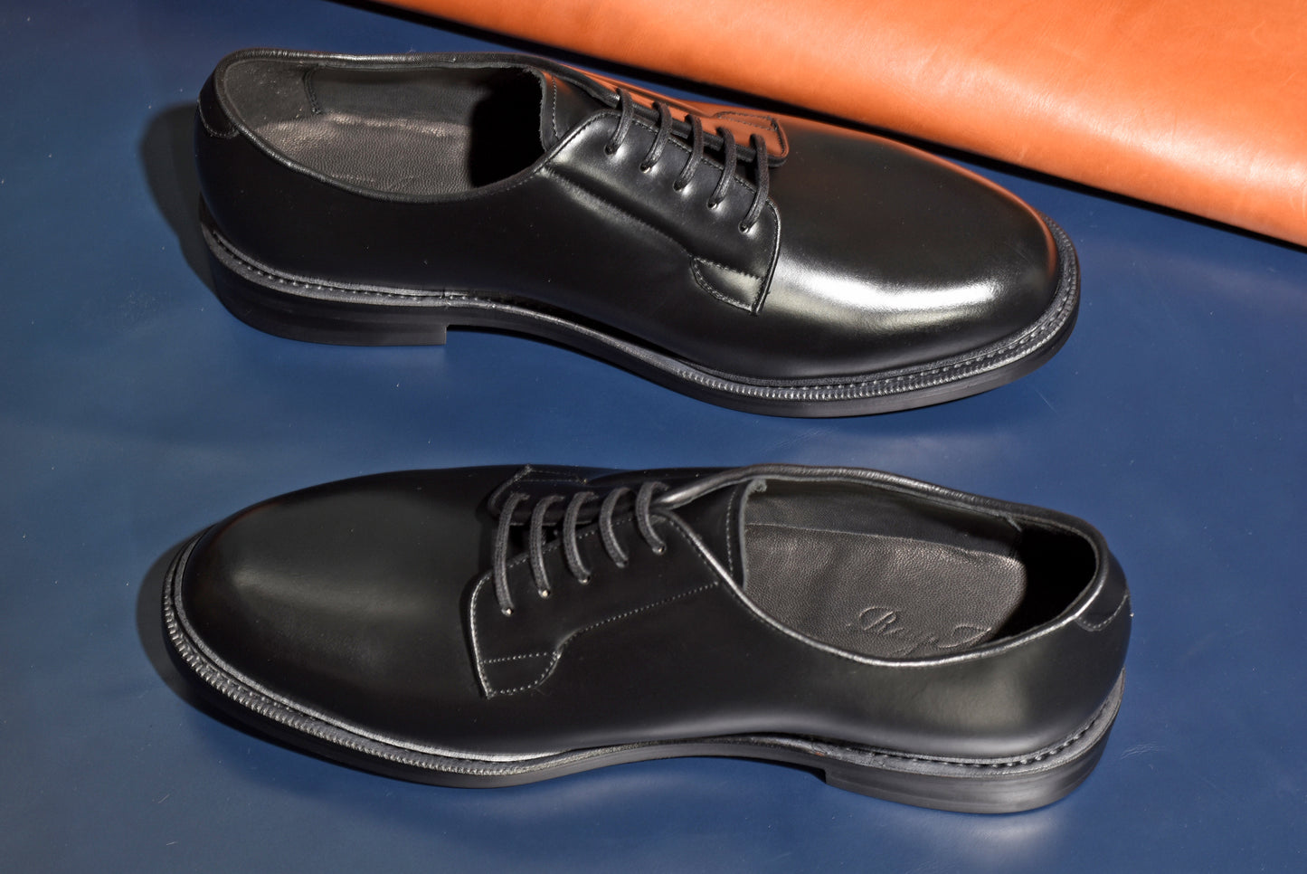 “OrsonⅡ” Plain Toe Derby, Black Dress Shoes, Double Sole, Goodyear welted, US size 5 1/2 ~ 10