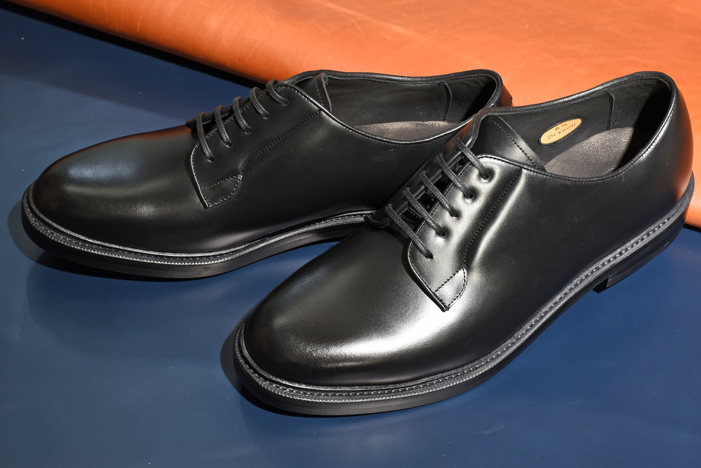 “OrsonⅡ” Plain Toe Derby, Black Dress Shoes, Double Sole, Goodyear welted, US size 5 1/2 ~ 10