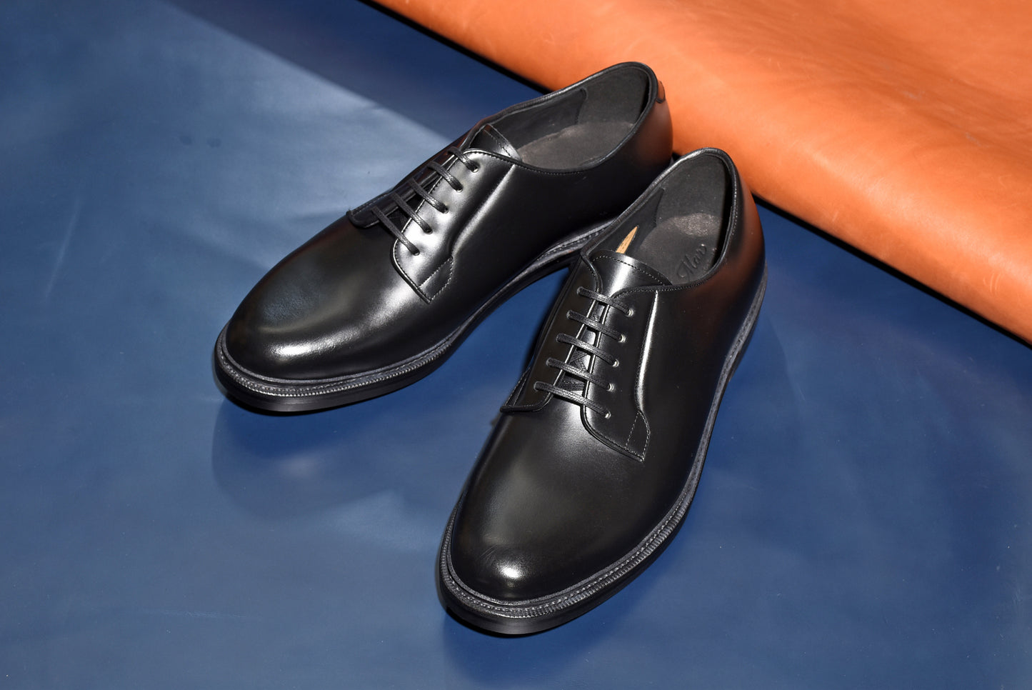 “OrsonⅡ” Plain Toe Derby, Black Dress Shoes, Double Sole, Goodyear welted, US size 5 1/2 ~ 10