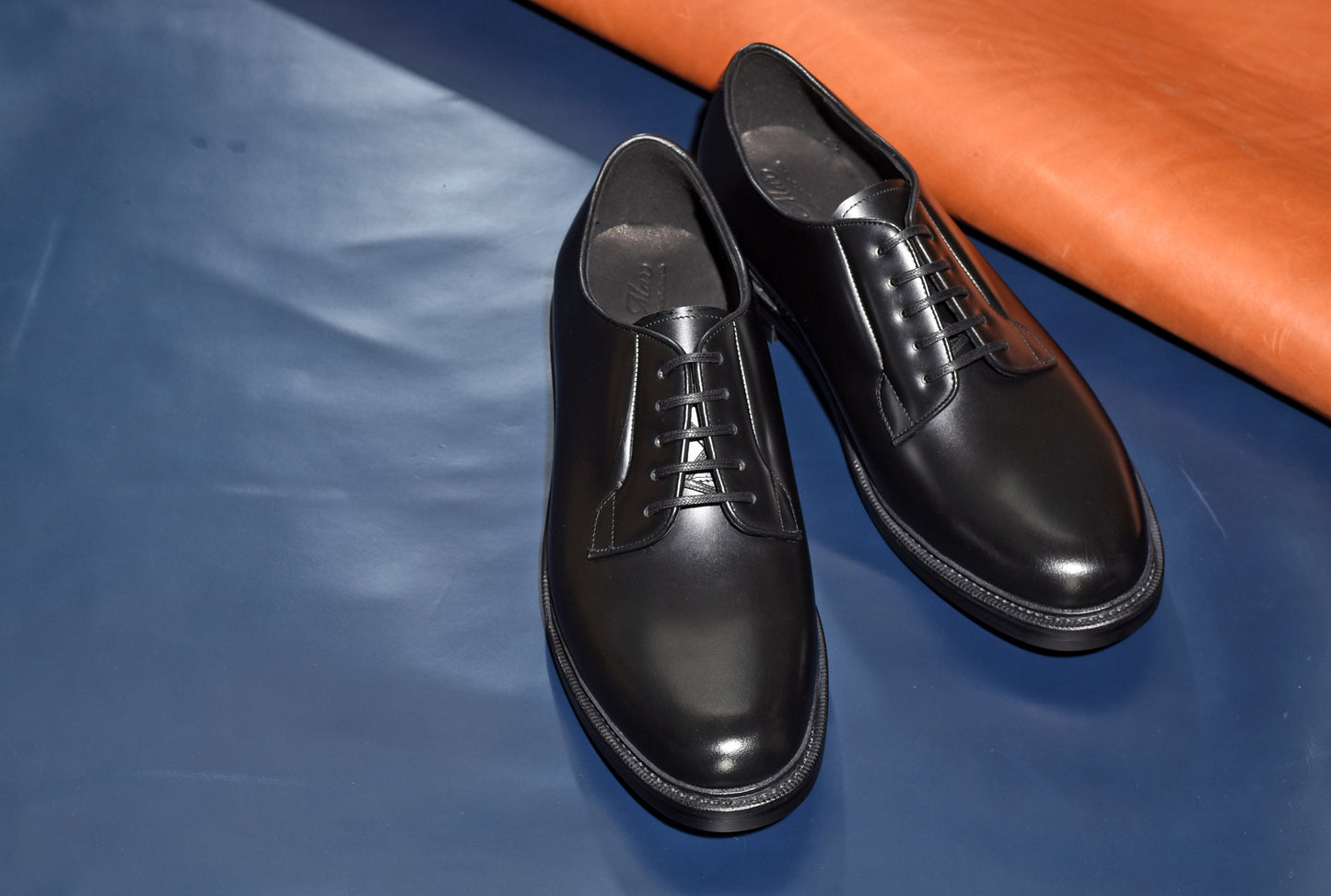 “OrsonⅡ” Plain Toe Derby, Black Dress Shoes, Double Sole, Goodyear welted, US size 5 1/2 ~ 10