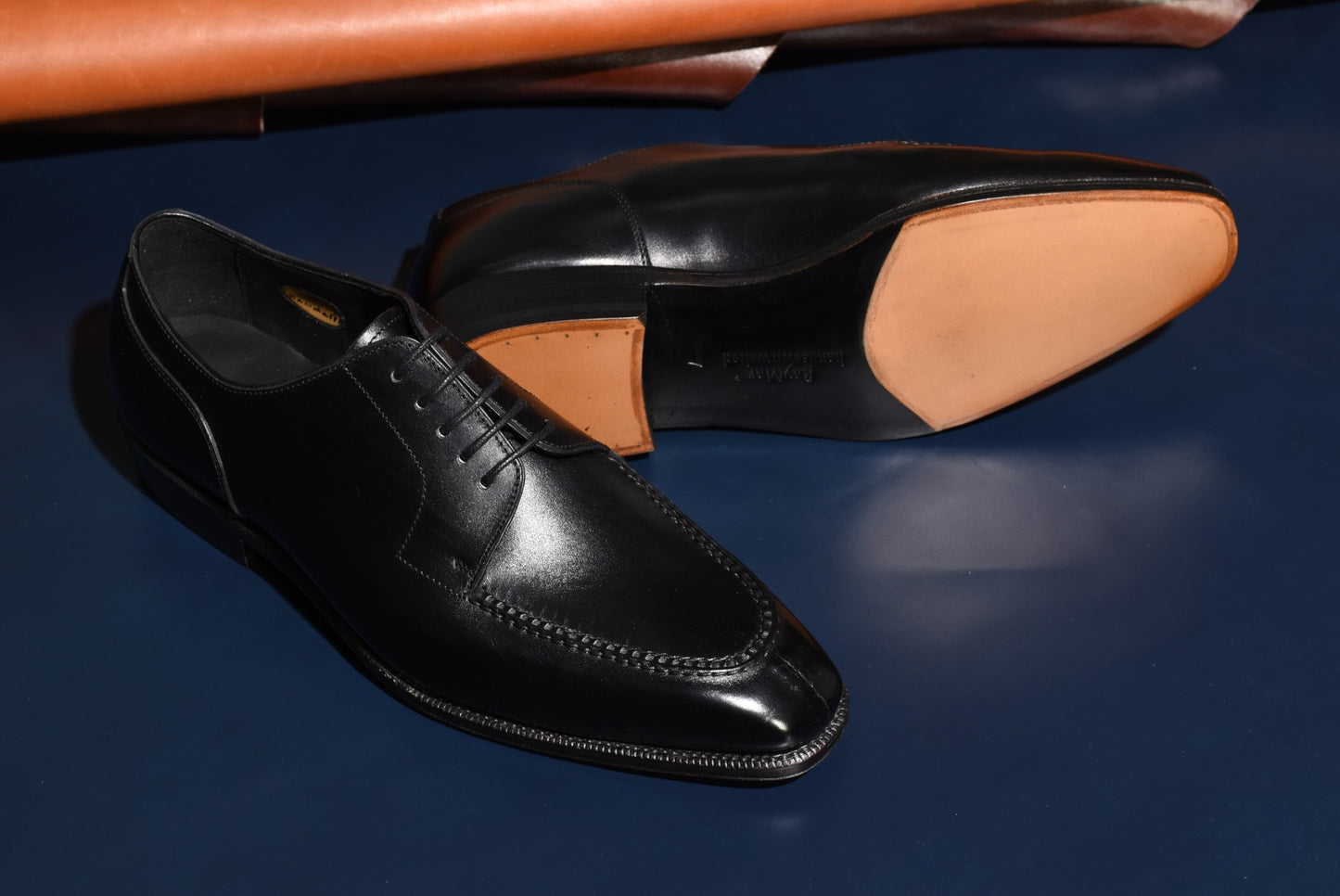 “Randall” Split Toe Derby, Black Dress Shoes, Weinheimer BoxCalf, Hand welted, US size 5 1/2 ~ 10