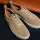 “Thomas” Leather Sneaker, Beige Comfort Shoes, Vibram Cup Sole, US size 5 1/2 ~ 10