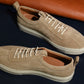 “Thomas” Leather Sneaker, Beige Comfort Shoes, Vibram Cup Sole, US size 5 1/2 ~ 10