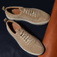 “Thomas” Leather Sneaker, Beige Comfort Shoes, Vibram Cup Sole, US size 5 1/2 ~ 10