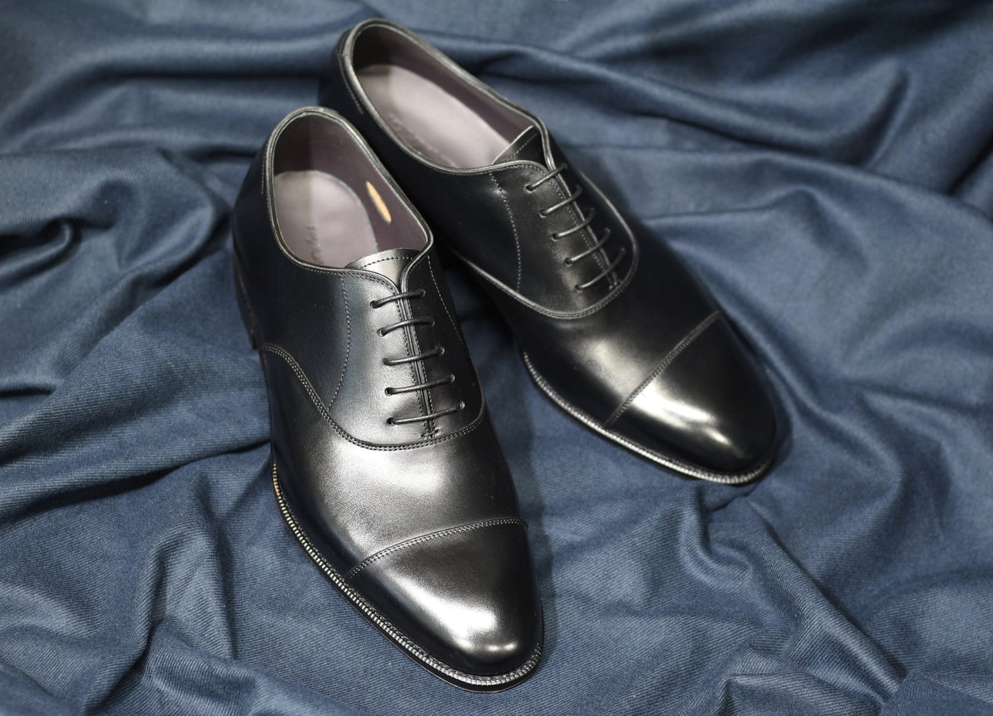 “Carl” Cap toe, Black Dress Shoes,  Weinheimer Box calf,  Hand welted, US size 5 1/2 ~ 10