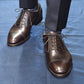 “Kate” Quarterly Brogue, Dark Brown Dress Shoes,  Zonta Museum Calf, Hand welted, US size 5 1/2 ~ 10