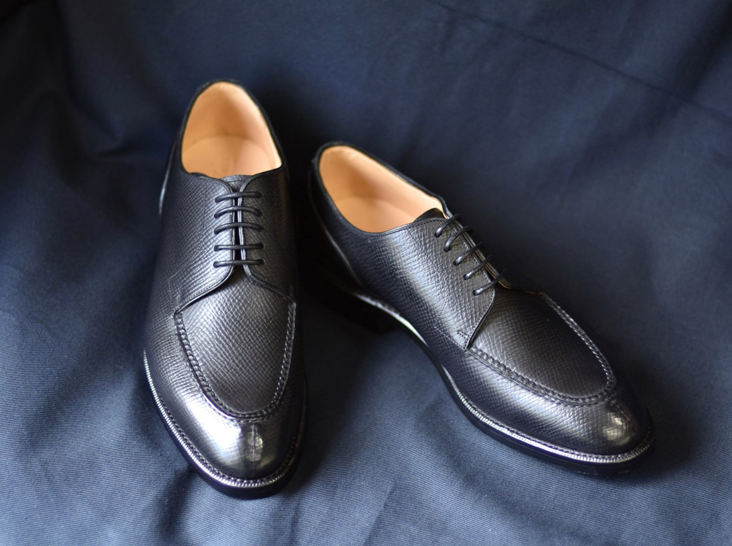 “Harris” Split Toe Derby, Black Dress Shoes, Horween Hatch Grain, Goodyear welted, US size 5 1/2 ~ 10