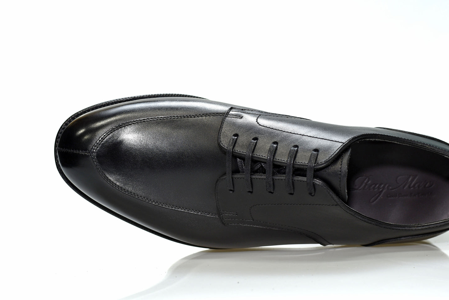 “Owen” V Tip Split Toe Derby, Black Dress Shoes, Weinheimer Box calf, Goodyear welted, US size 5 1/2 ~ 10