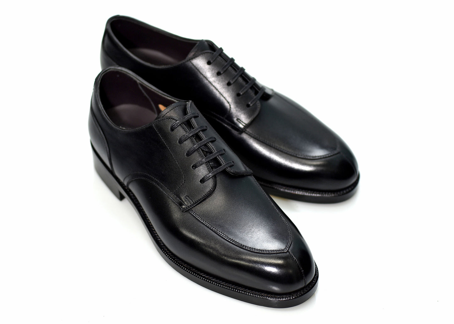 “Owen” V Tip Split Toe Derby, Black Dress Shoes, Weinheimer Box calf, Goodyear welted, US size 5 1/2 ~ 10