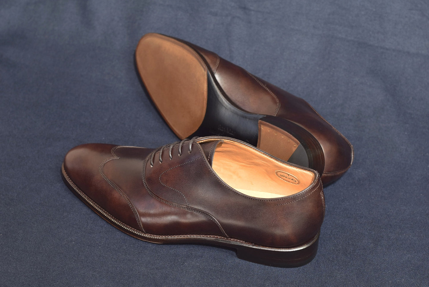“Wendy” Blind Brogue, Dark Brown Dress Shoes,  Zonta Museum Calf, Hand welted, US size 5 1/2 ~ 10